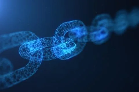 Block chain concept, digital block chain technology. Cryptocurrency, concept of Stock Illustration