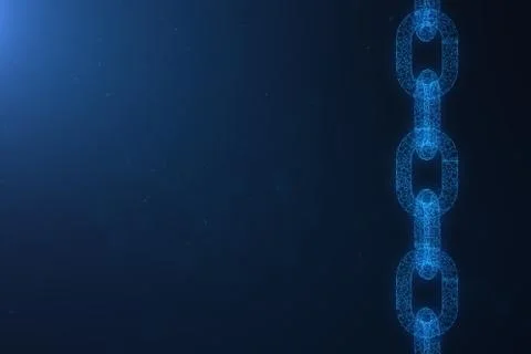Block chain concept, digital block chain technology. Cryptocurrency, concept of Illustrazione stock