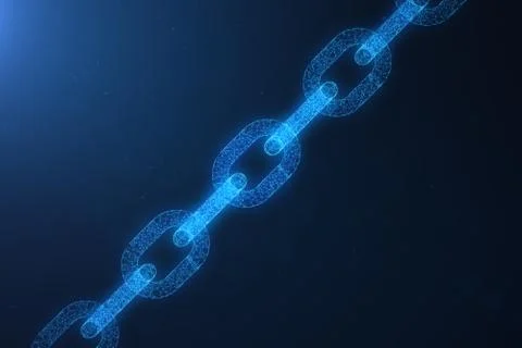 Block chain concept, digital block chain technology. Cryptocurrency, concept of Stock Illustration