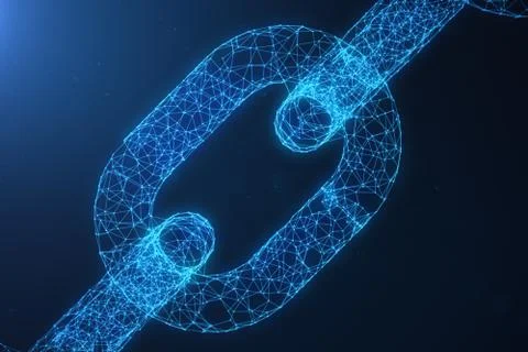 Block chain concept, digital block chain technology. Cryptocurrency, concept of Illustrazione stock