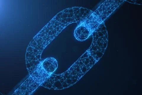 Block chain concept, digital block chain technology. Cryptocurrency, concept of Stock Illustration