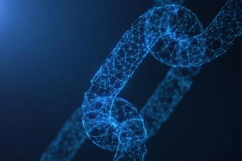 Block chain concept, digital block chain technology. Cryptocurrency, concept of Stock Illustration