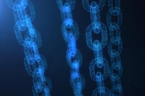 Block chain concept, digital block chain technology. Cryptocurrency, concept of Stock Illustration