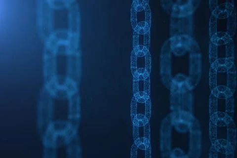 Block chain concept, digital block chain technology. Cryptocurrency, concept of 库存插图