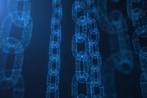 Block chain concept, digital block chain technology. Cryptocurrency, concept of Stock Illustration