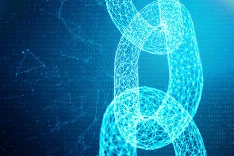 Block chain concept, digital block chain technology. Cryptocurrency, concept of Illustrazione stock