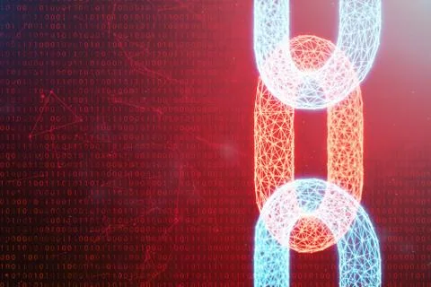 Block chain concept, digital block chain technology. Cryptocurrency, concept of Stock Illustration