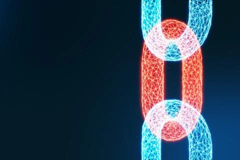 Block chain concept, digital block chain technology. Cryptocurrency, concept of イラスト素材