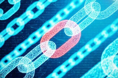 Block chain concept, digital block chain technology. Cryptocurrency, concept of イラスト素材