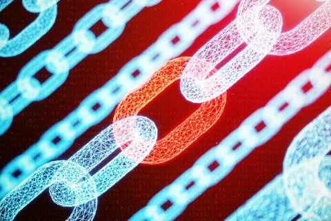 Block chain concept, digital block chain technology. Cryptocurrency, concept of Stock Illustration