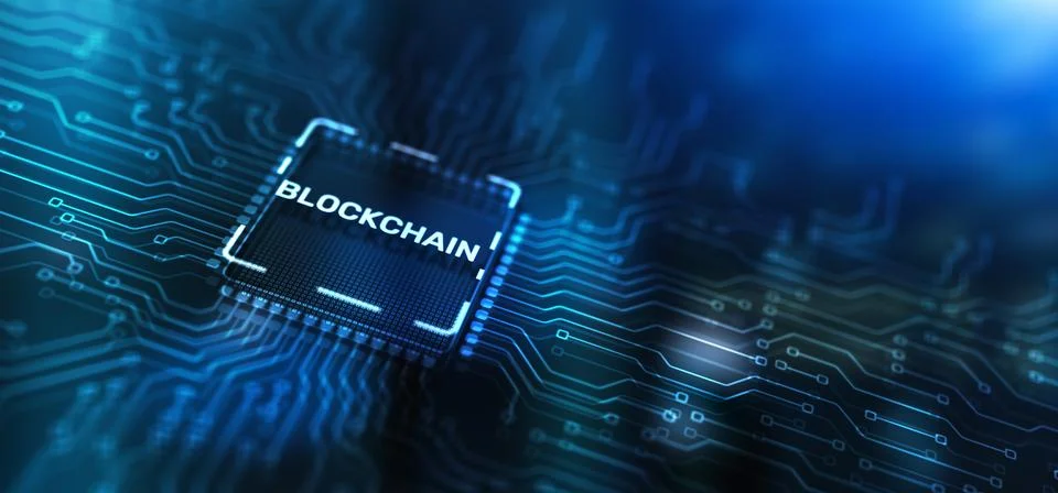 Block Chain concept . Distributed ledger technology. Database management Stock Illustration