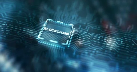 Block Chain concept . Distributed ledger technology. Database management Illustrazione stock