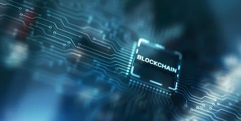 Block Chain concept . Distributed ledger technology. Database management Stock Illustration