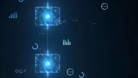 Block chain concept. Illustrazione stock