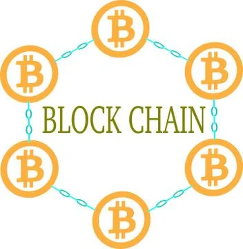 Block chain concept. White background. Stock Illustration