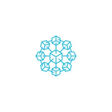 Block chain, crypto. Vector icon logo template Stock Illustration