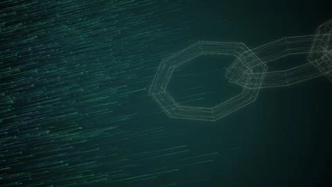 Block chain on a digitally abstract background Stock Illustration