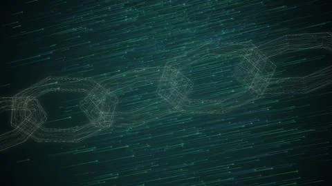 Block chain on a digitally abstract background Stock-Illustration