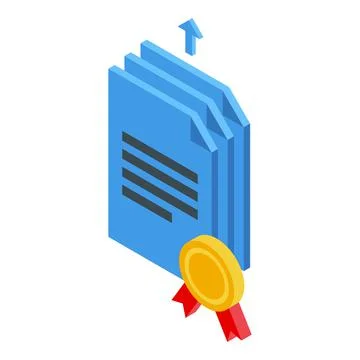 Block chain files icon, isometric style Stock Illustration