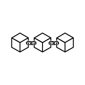 Block chain icon design . Vector illustration. Line style, 스톡 일러스트