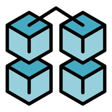 Block chain investment icon vector flat Stock Illustration
