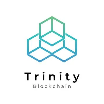 Block chain logo template design.Geometric block chain with hexagons, moder.. Stock Illustration