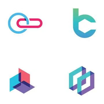 Block chain logo template design.Geometric block chain with hexagons, moder.. イラスト素材