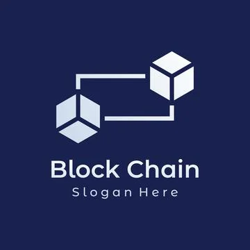 Block chain logo template design.Geometric block chain with hexagons, moder.. Stockillustratie