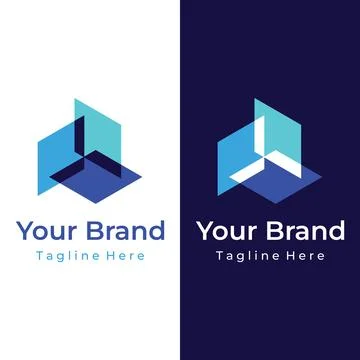 Block chain logo template design.Geometric block chain with hexagons, moder.. Stock Illustration