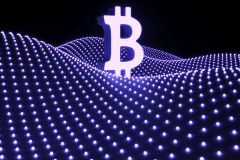 BLOCK CHAIN neon concept self illumination background 3D illustration Stock Illustration