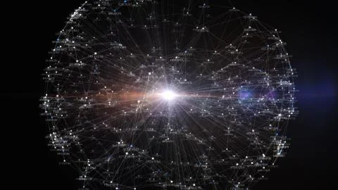 Block chain network and programming concept Stock Illustration