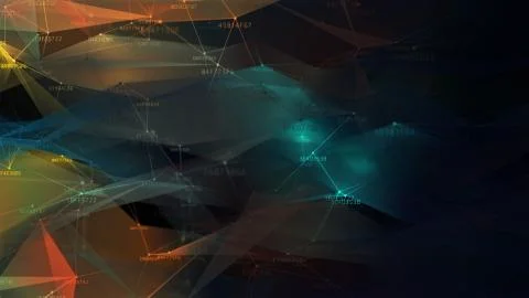 Block chain network and programming concept Illustrazione stock