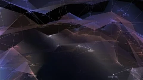 Block chain network and programming concept 库存插图