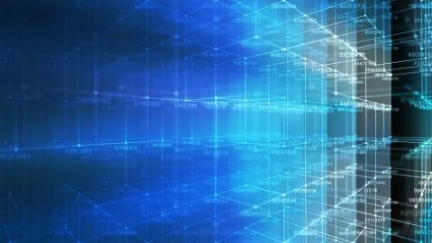 Block chain network and programming concept Stockillustratie