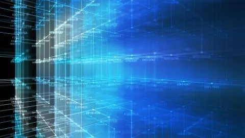 Block chain network and programming concept Stockillustratie