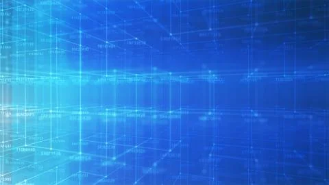 Block chain network and programming concept Stock Illustration