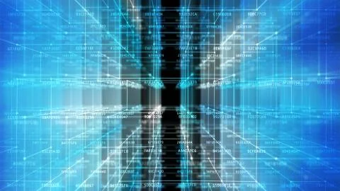 Block chain network and programming concept Stock Illustration