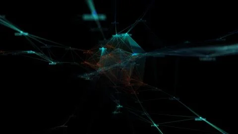 Block chain network and programming concept Stock Illustration