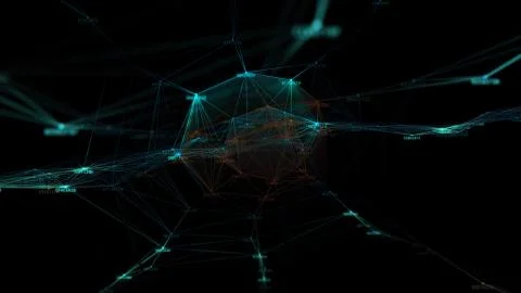 Block chain network and programming concept Stockillustratie