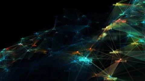 Block chain network and programming concept Stock Illustration