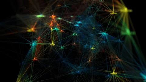 Block chain network and programming concept Illustrazione stock