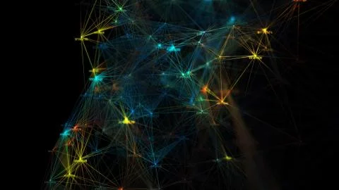 Block chain network and programming concept Stock Illustration