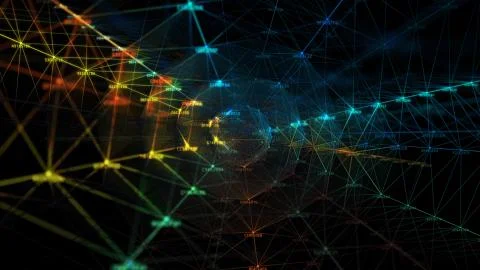 Block chain network and programming concept イラスト素材