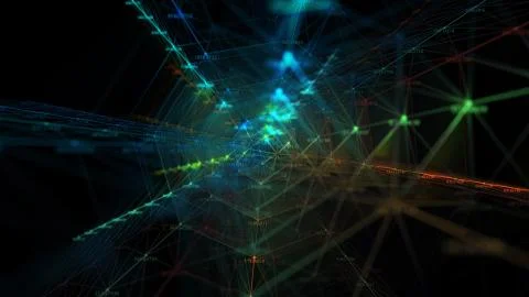 Block chain network and programming concept 库存插图