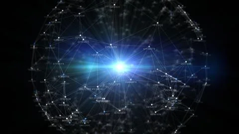 Block chain network and programming concept Illustrazione stock