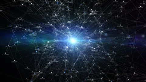 Block chain network and programming concept Stockillustratie