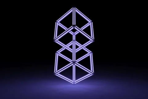 Block chain self illumination concept background 3D illustration Stock Illustration