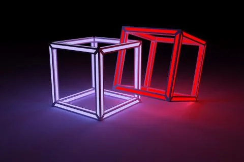 Block chain self illumination concept background 3D illustration3 Stock Illustration
