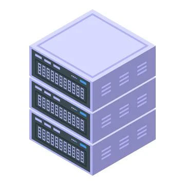 Block chain server icon, isometric style Stock Illustration
