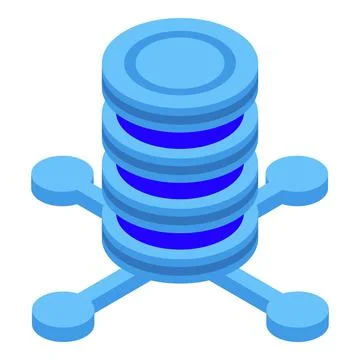 Block chain server stack icon, isometric style Stock Illustration